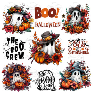 Boo Ghosts UV DTF Decal sheet