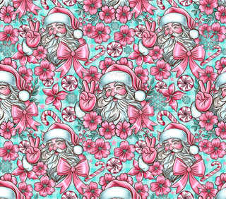 Pink Santa and Bows 12x12 Vinyl sheet