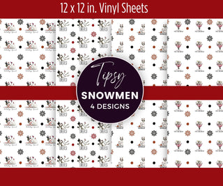 Tipsy Snowmen 12x12 Vinyl Sheets- 4 Designs