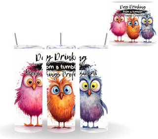 Crazy Birds Vinyl tumbler wraps- 18 Designs