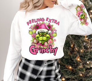 Feeling extra grinchy pink DTF Transfer - 2 piece set