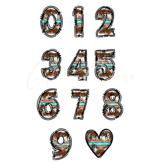 Serape Cowhide Doodle Font Download- Upper and Lowers case with special characters and numbers