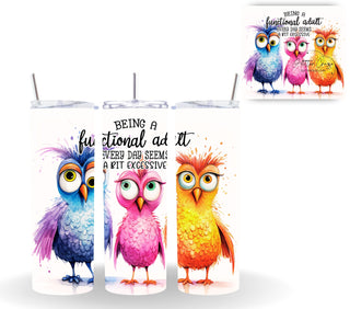 Crazy Birds Vinyl tumbler wraps- 18 Designs