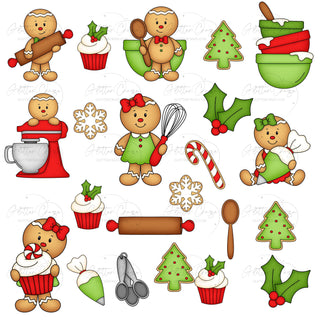 Gingerbread Bakery UV DTF Decal sheet