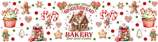 Gingerbread Bakery UV DTF Bucket and jar wraps