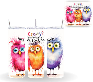 Crazy Birds Vinyl tumbler wraps- 18 Designs