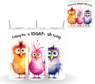 Crazy Birds Vinyl tumbler wraps- 18 Designs