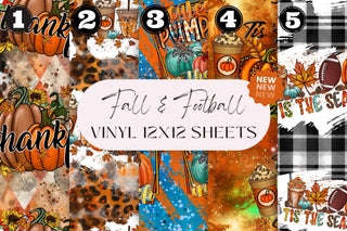 Fall & Football 12x12 Vinyl collection- 5 Deigns