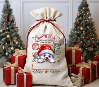 North Pole Bear Santa Sack DTF Transfer