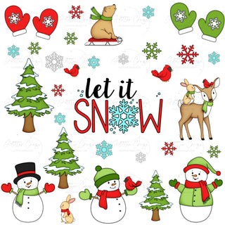 Let it snow UV DTF Decal sheet