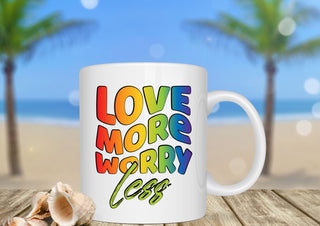 Love more worry less uv dtf decal