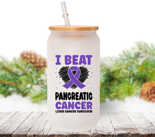 I beat Pancreatic Cancer UV DTF Decals