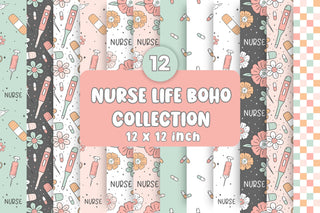 Nurse Life Boho Vinyl collection- 12x12 sheets- 12 print options