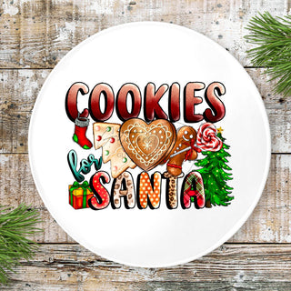 Cookies for Santa 2.0 Round Plate Decals