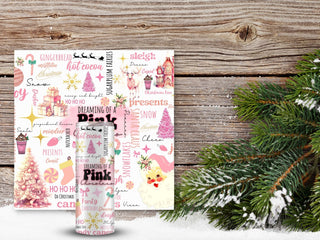 Pink Christmas Tumbler wraps