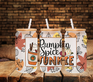 Pumpkin Spice Junkie 16oz UV DTF Libbey Wrap