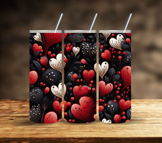 Red and Black Hearts Vinyl Tumbler Wraps