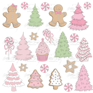 Retro Pink Sweets UV DTF Decal sheet