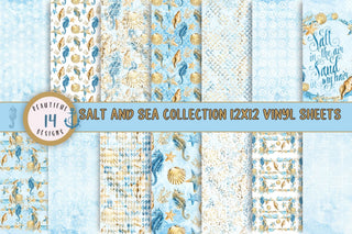 Salt and Sea Collection- 12x12 vinyl sheets- 14 Designs