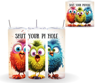 Crazy Birds Vinyl tumbler wraps- 18 Designs