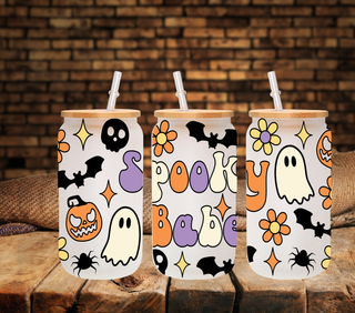 Spooky Babe 16oz UV DTF Libbey Wrap