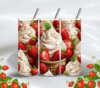 Strawberry Ice Cream Vinyl Tumbler Wrap