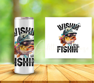 Wishin I was fishin uv dtf decals- 3 sizes