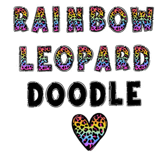 Rainbow Leopard Doodle Font- Upper and Lowers case with special characters