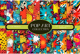 Pop art vinyl collection- 12x12 sheets- 24 designs available