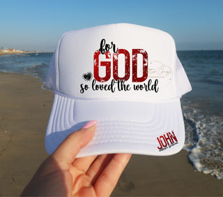 John 3:16 hat dtf transfer- 2 pieces