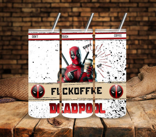 Deadpool Fuckoffee vinyl Tumbler wrap