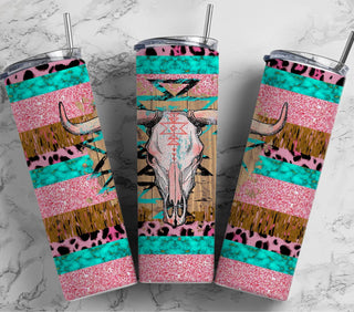 Bull Skull vinyl tumbler wraps- 7 Designs