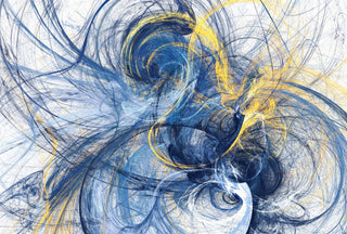 Blue And Yellow Swirls - Adhesive Vinyl Wrap