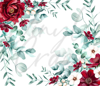 Burgundy Floral 20 or 30 oz JPEG Download