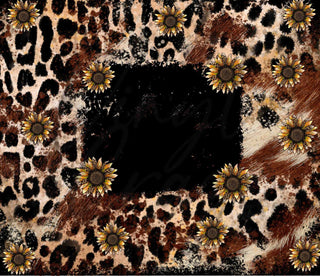 Cheetah Sunflower 20 oz Skinny Adhesive Vinyl Wrap