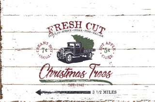 Fresh Cut Christmas Trees - Adhesive Vinyl Wrap