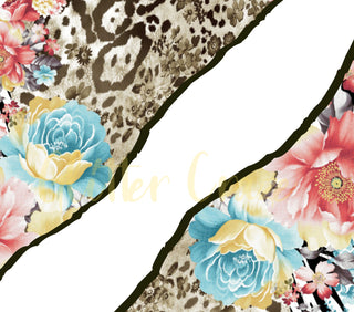 Watercolor floral on animal print wraps- 6 designs