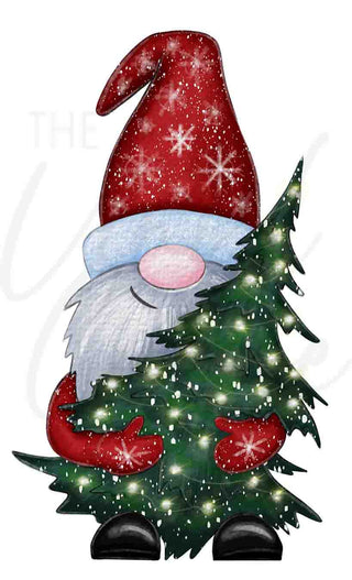 Gnome Tree With Plaid Wrap and Decal JPEG Download