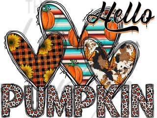 Hello Pumpkin Fall Vibes UV DTF Decal