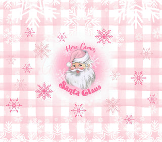 Pink Snowflakes Here comes Santa Clause Vinyl wrap
