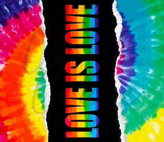 Love is Love Rainbow 20 or 30 oz Skinny Adhesive Vinyl Wrap
