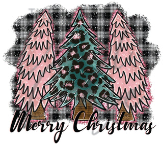 Merry Christmas Trees UV DTF Decal