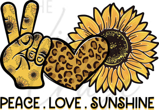 Peace Love Sunshine UV DTF Decal