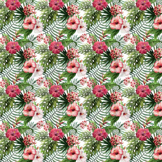 Pink and White Tropical Florals Adhesive Vinyl