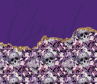 Purple and Gold Spooky Skulls wrap