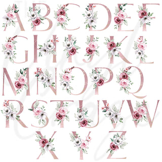 Floral Letters Clear Adhesive Vinyl