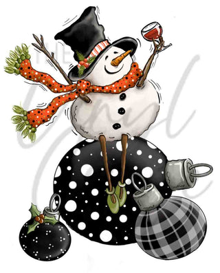 Snowman on Ornaments UV DTF Decal