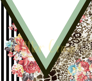 Watercolor floral on animal print wraps- 6 designs