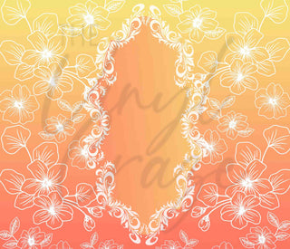Yellow and Orange Floral Ombre 20 or 30 oz Skinny Adhesive Vinyl Wrap