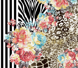 Watercolor floral on animal print download